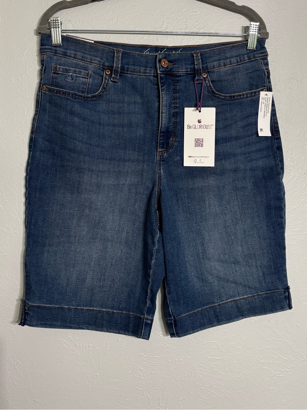 Gloria Vanderbilt Dark Blue Denim Jean Shorts